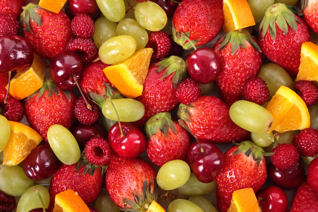 Top view mixed fruit
