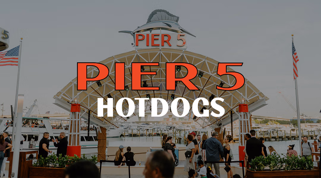 Pier 5 Hotdogs stand at the waterfront